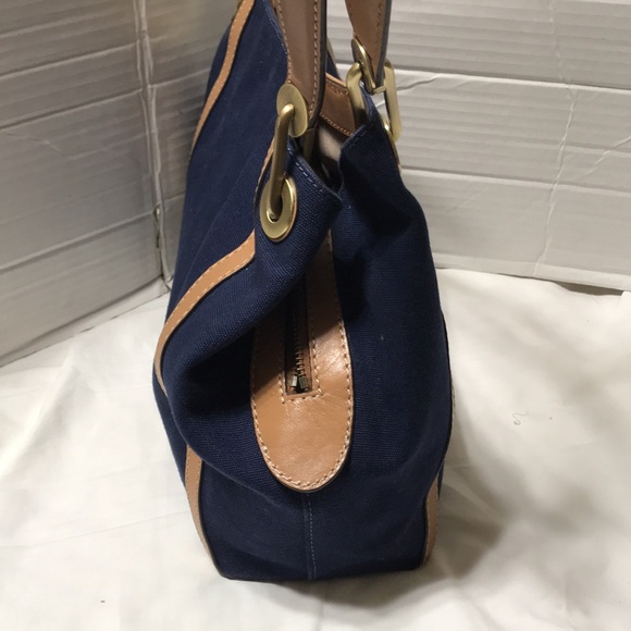 Michael kors canvas with leather trim triple compartments shoulder bag. - Picture 5 of 14